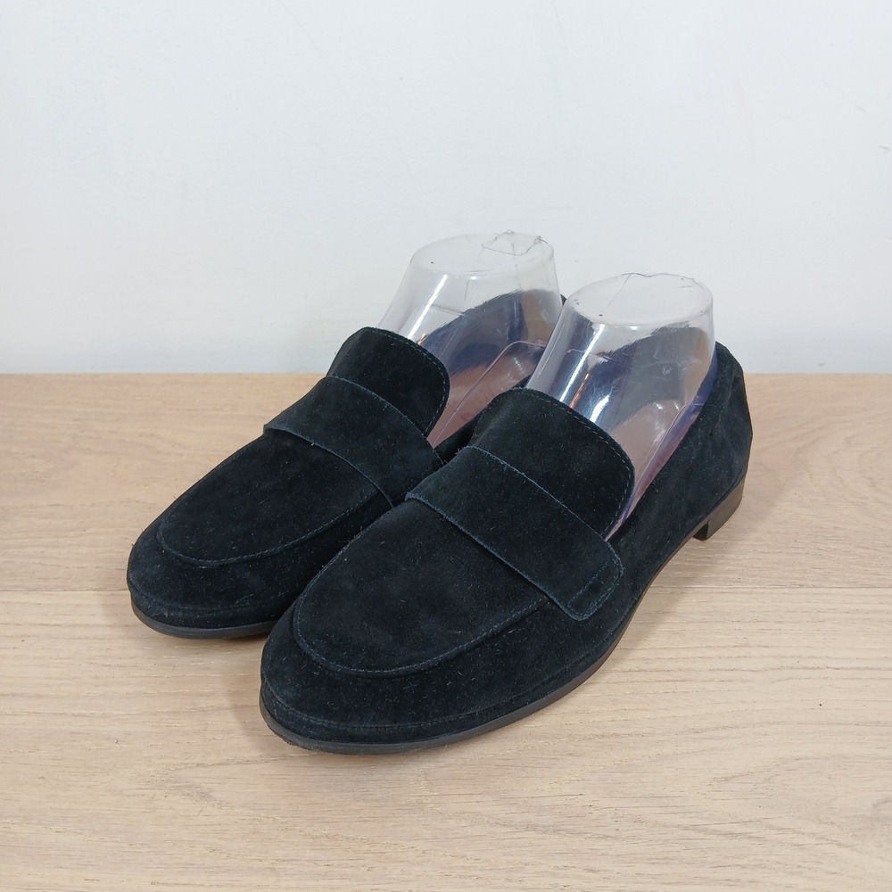 Blondo Waterproof Loafers Womens 8.5 Black Suede Almond Toe Flat Slip On Shoes
